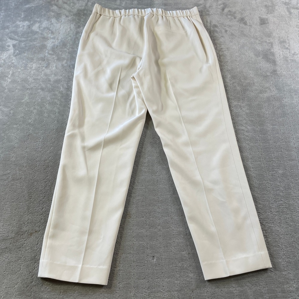 Theory Treeca Pull On Admiral Crepe Pants Womens 8 Cream Off White Office Career - Picture 9 of 12